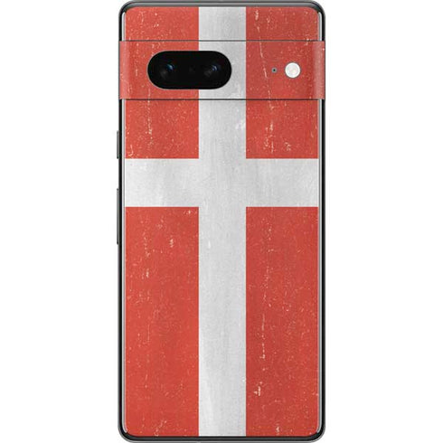 Denmark Flag Distressed Pixel Skins